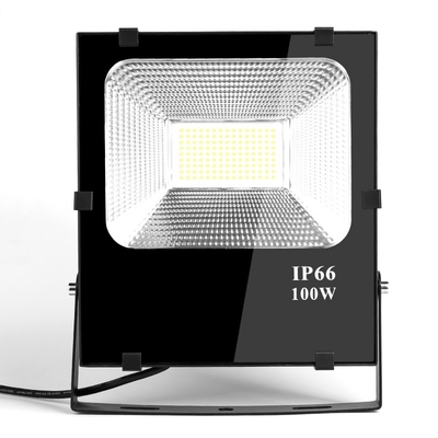 Outdoor AL+Tempered Glass 100Watt Driveless LED flood light Black housing