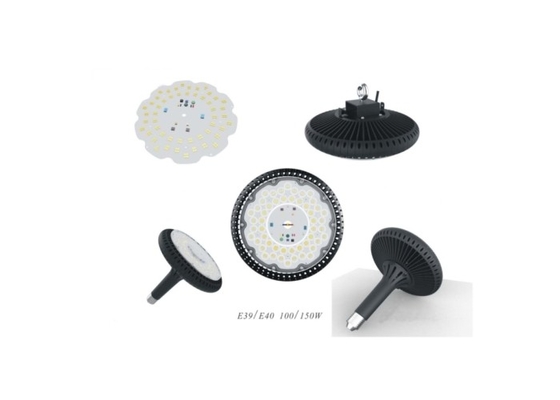 Driverless UFO Led High Bay Luminaire IK10 IP65 Industrial E40 E39 150W For Warehouse
