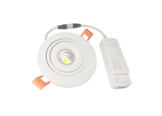 Aluminum Lamp Body Recessed Adjustable Led Downlights 7W CCT Taiji CSP COB Technology