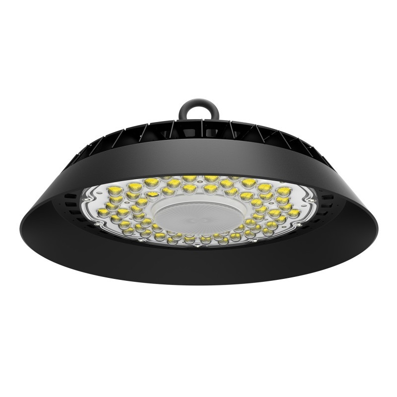 100Lm/w UFO LED High Bay Light Black Color Housing MEANWELL Sosen DOB Driver